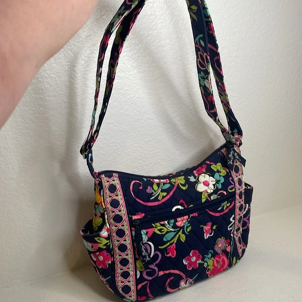 Vera Bradley Ribbons Navy Floral Crossbody Boho bag